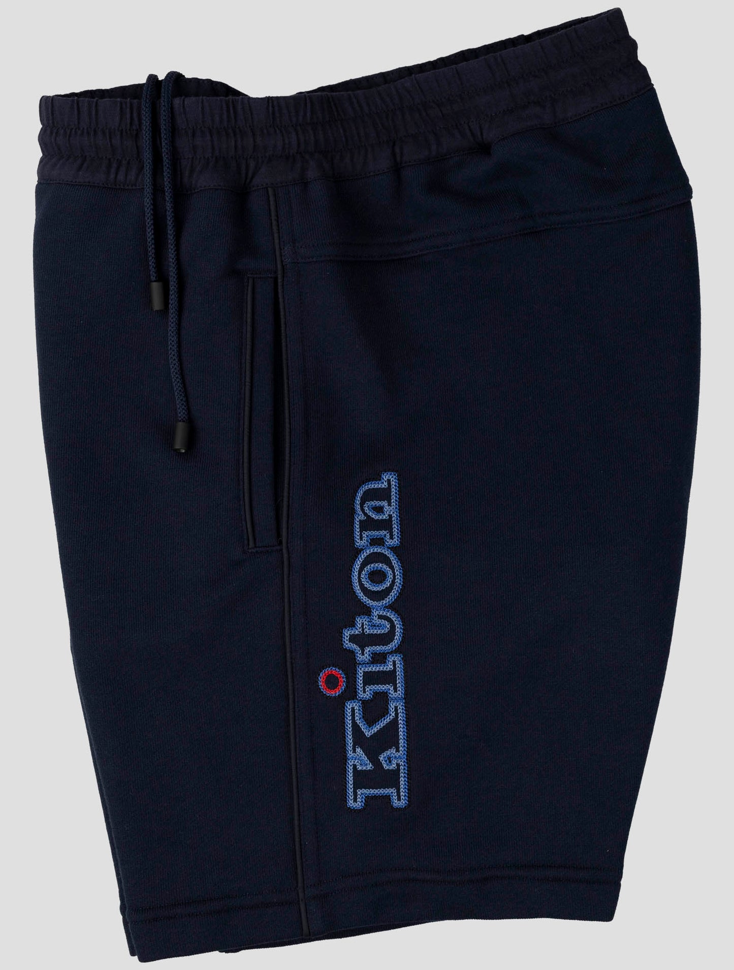 Kiton Dark Blue Cotton Pl Short Pants