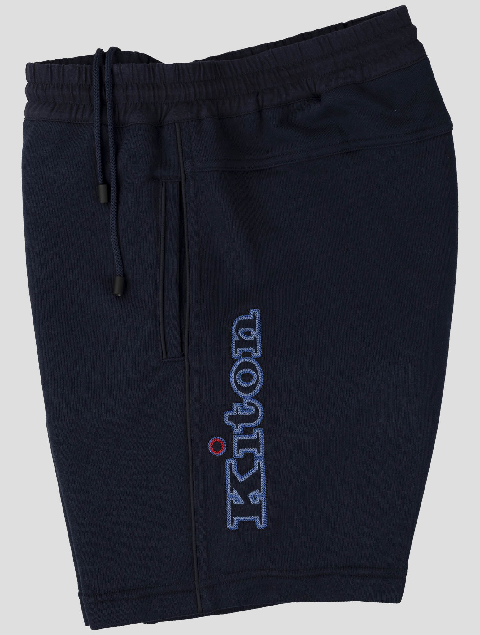 Kiton Dark Blue Cotton Pl Short Pants