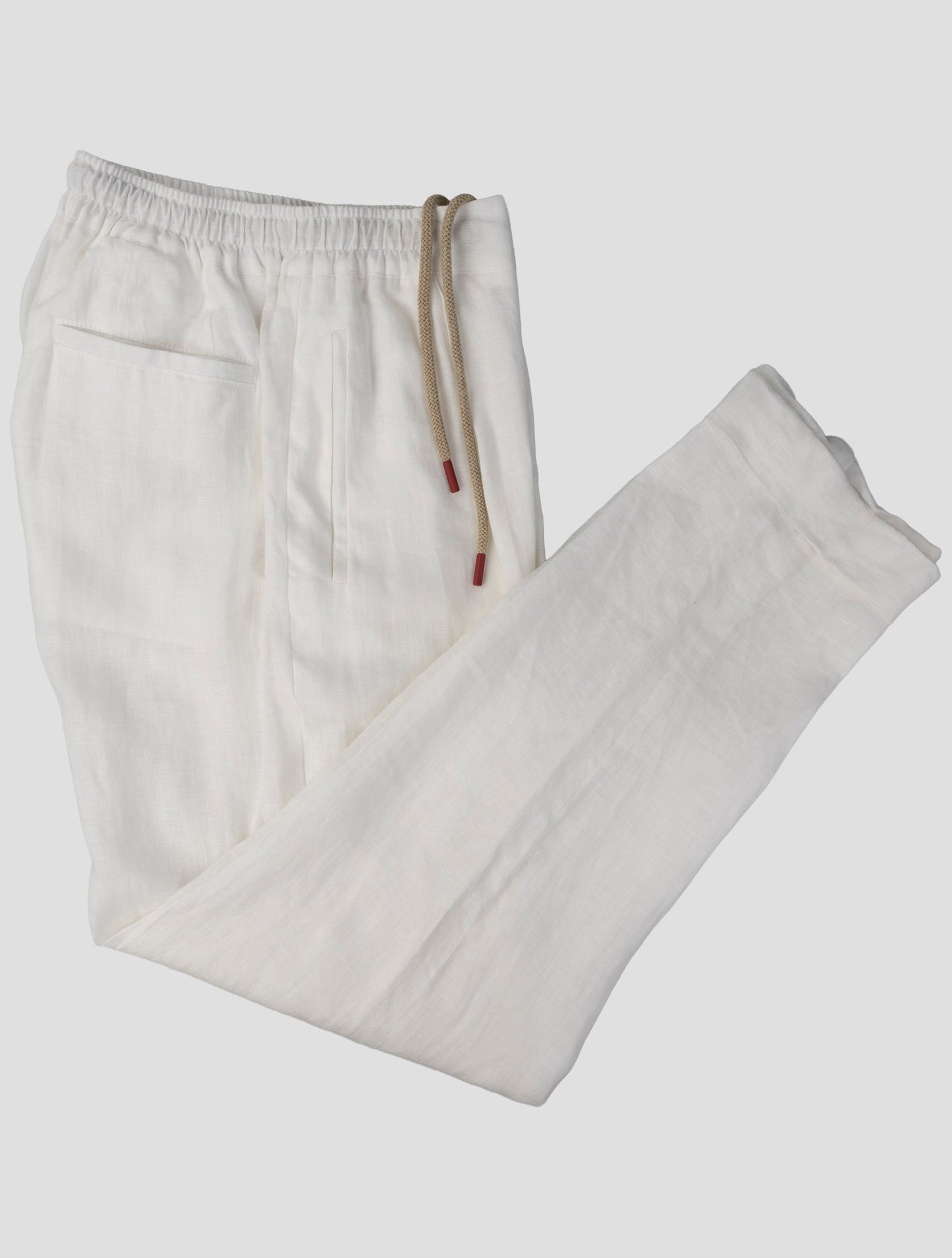 Kiton White Linen Pants