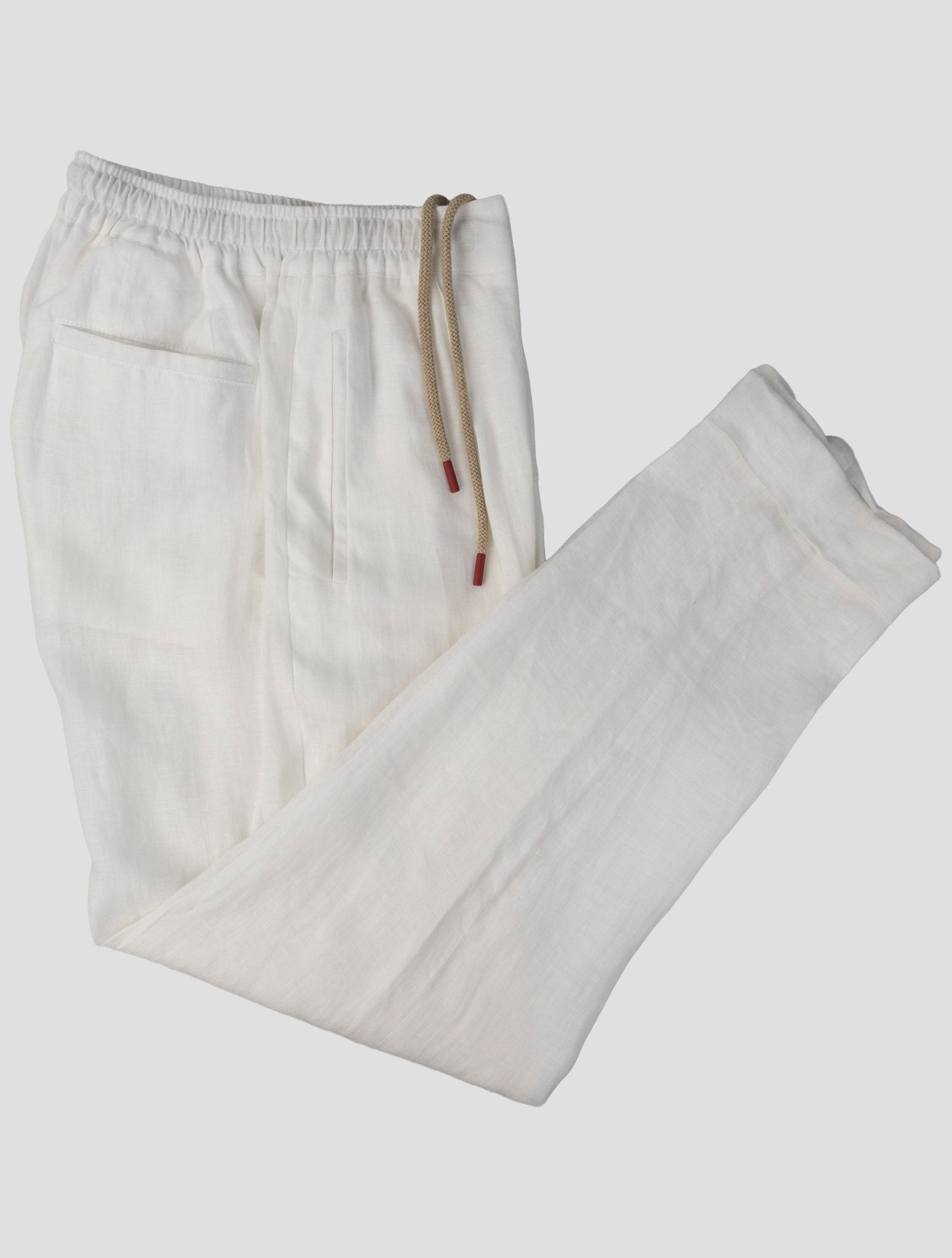 Kiton White Linen Pants