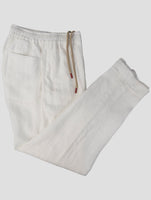 Kiton White Linen Pants