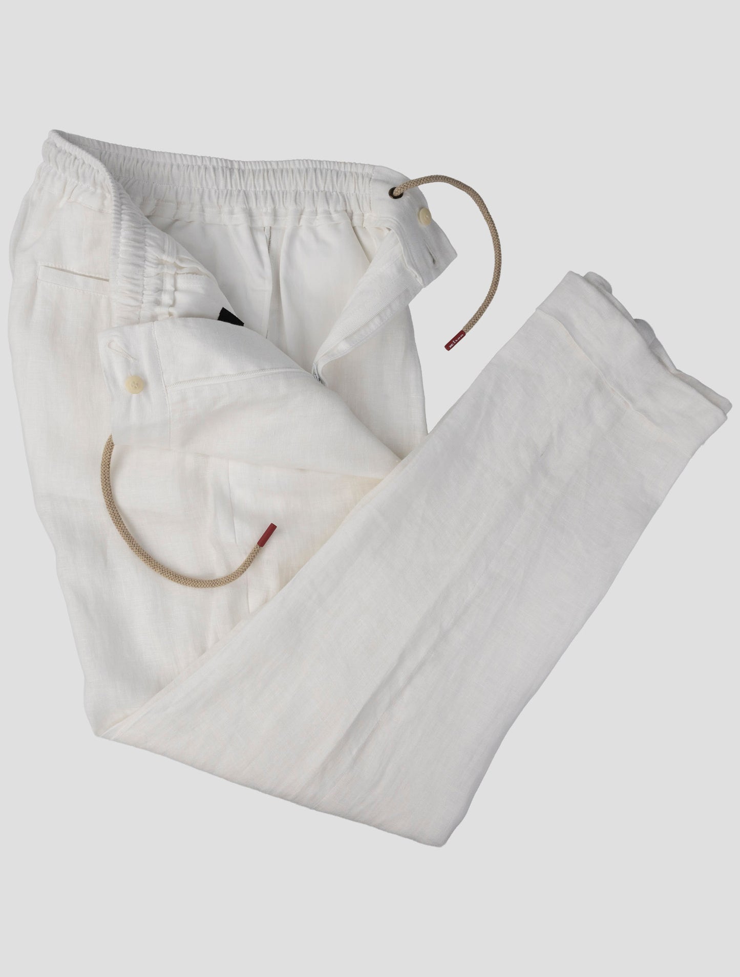 Kiton White Linen Pants