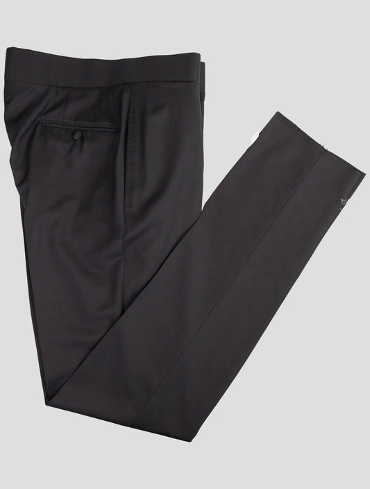 Kiton Black Virgin Wool Dress Pants
