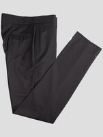 Kiton Black Virgin Wool Dress Pants