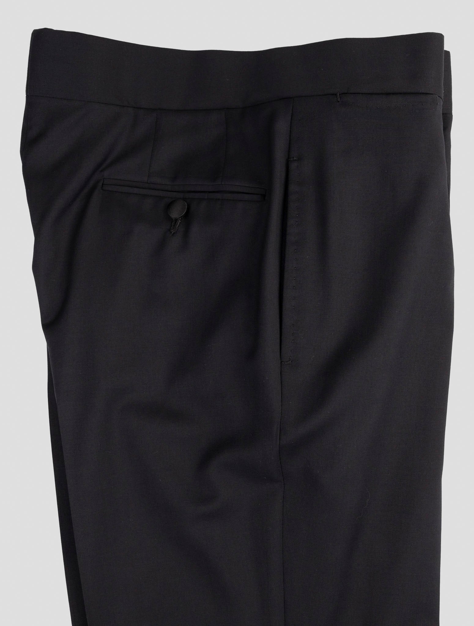 Kiton Black Virgin Wool Dress Pants