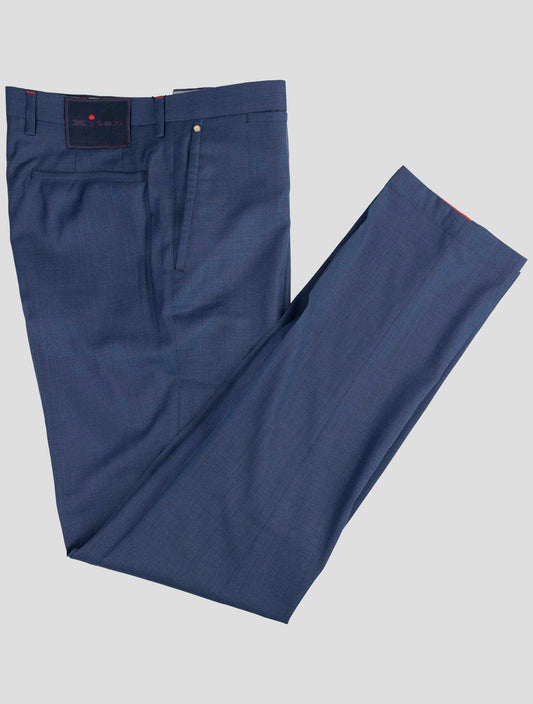 Kiton Blue Virgin Wool Pants