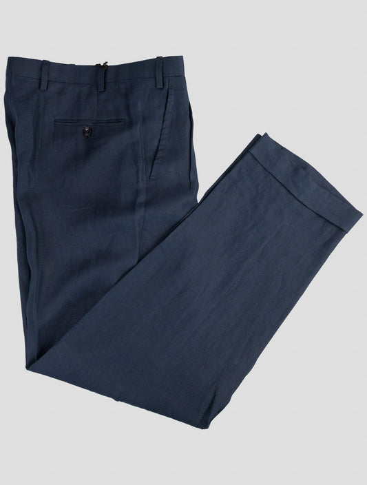 Kiton Blue Linen Pants