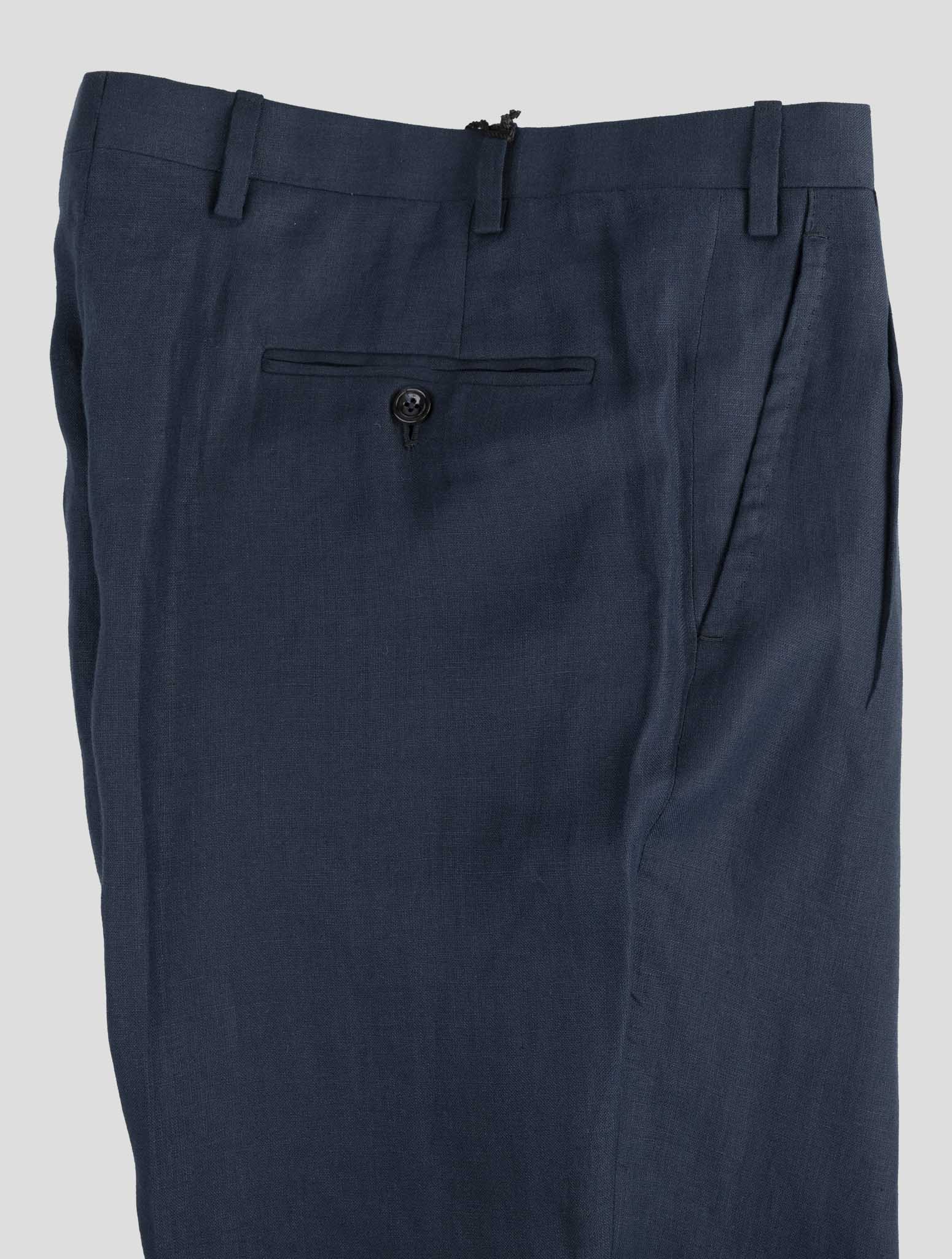 Kiton Blue Linen Pants