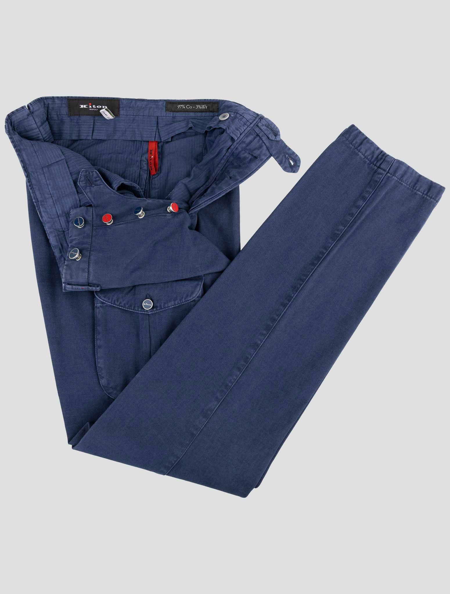 Kiton Blue Cotton Cashmere Cargo Pant
