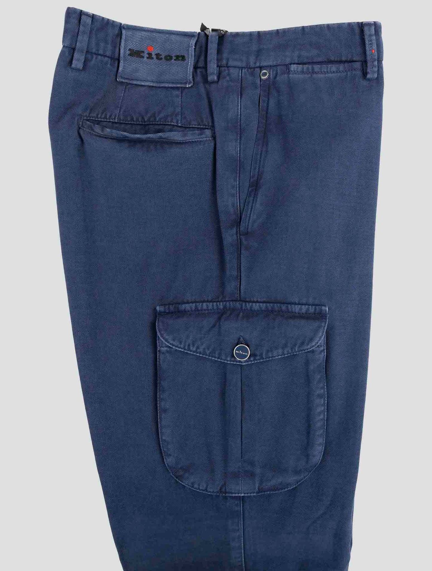 Kiton Blue Cotton Cashmere Cargo Pant