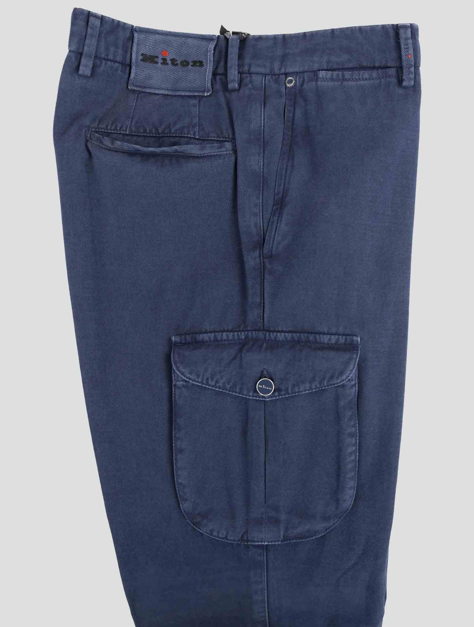 Kiton Blue Cotton Cashmere Cargo Pant