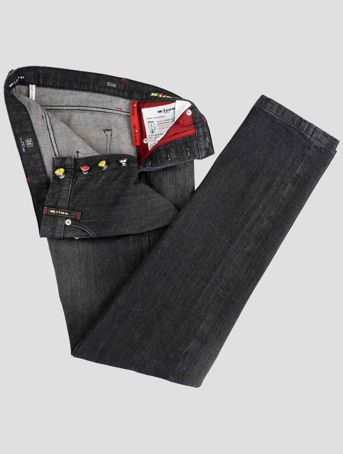 Kiton Dark Gray Cotton Ea Jeans
