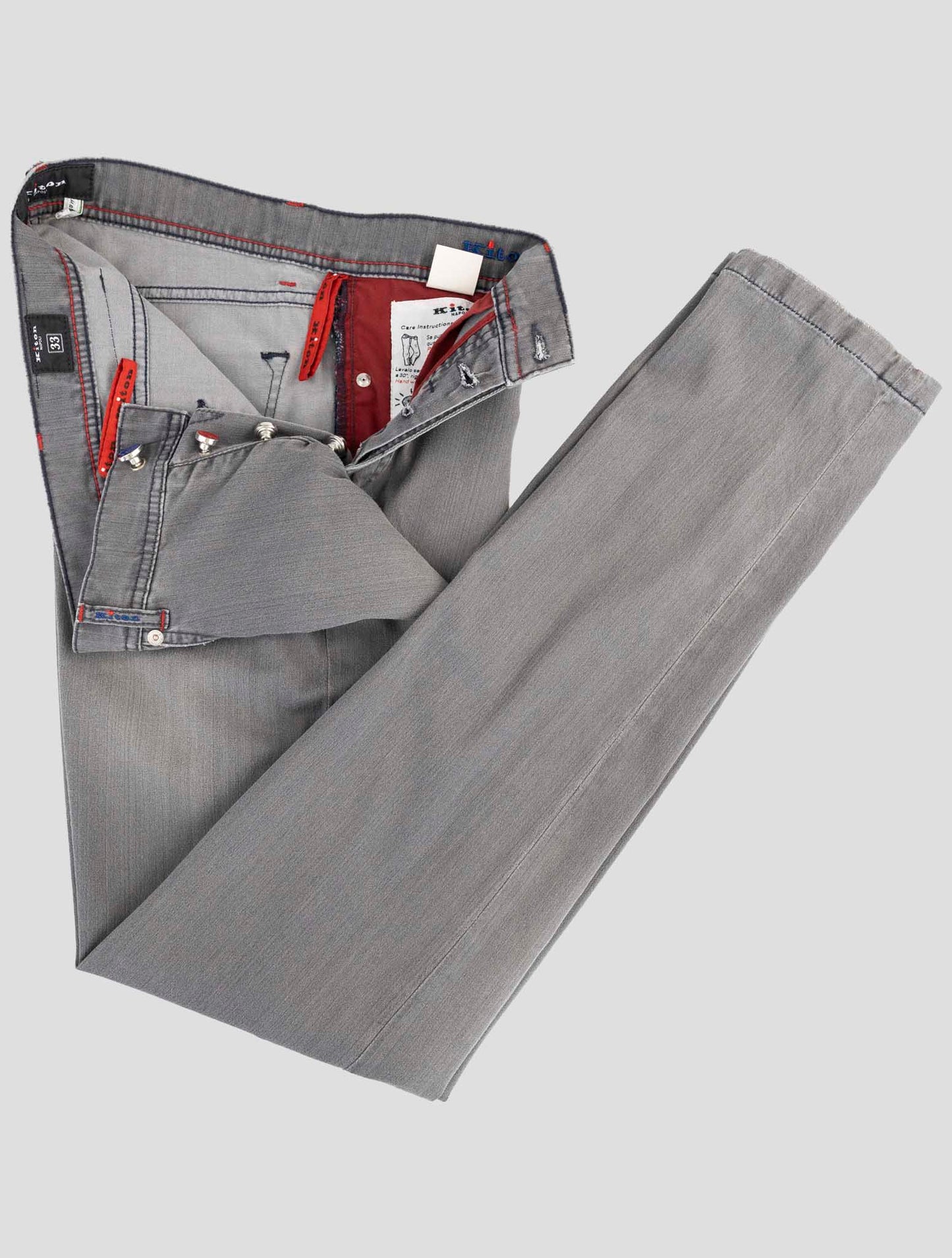 Kiton Gray Cotton Ea Jeans