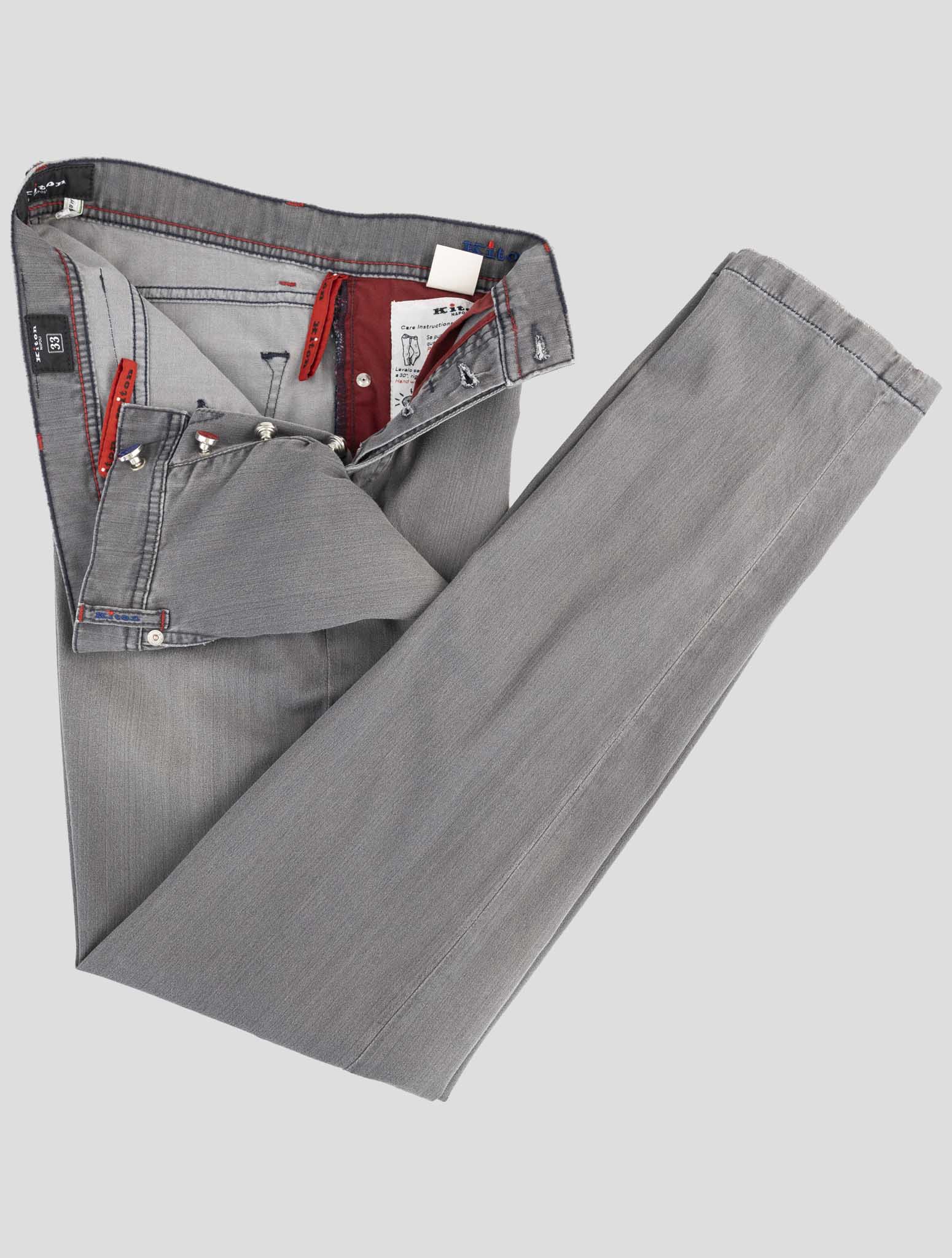 Kiton Gray Cotton Ea Jeans