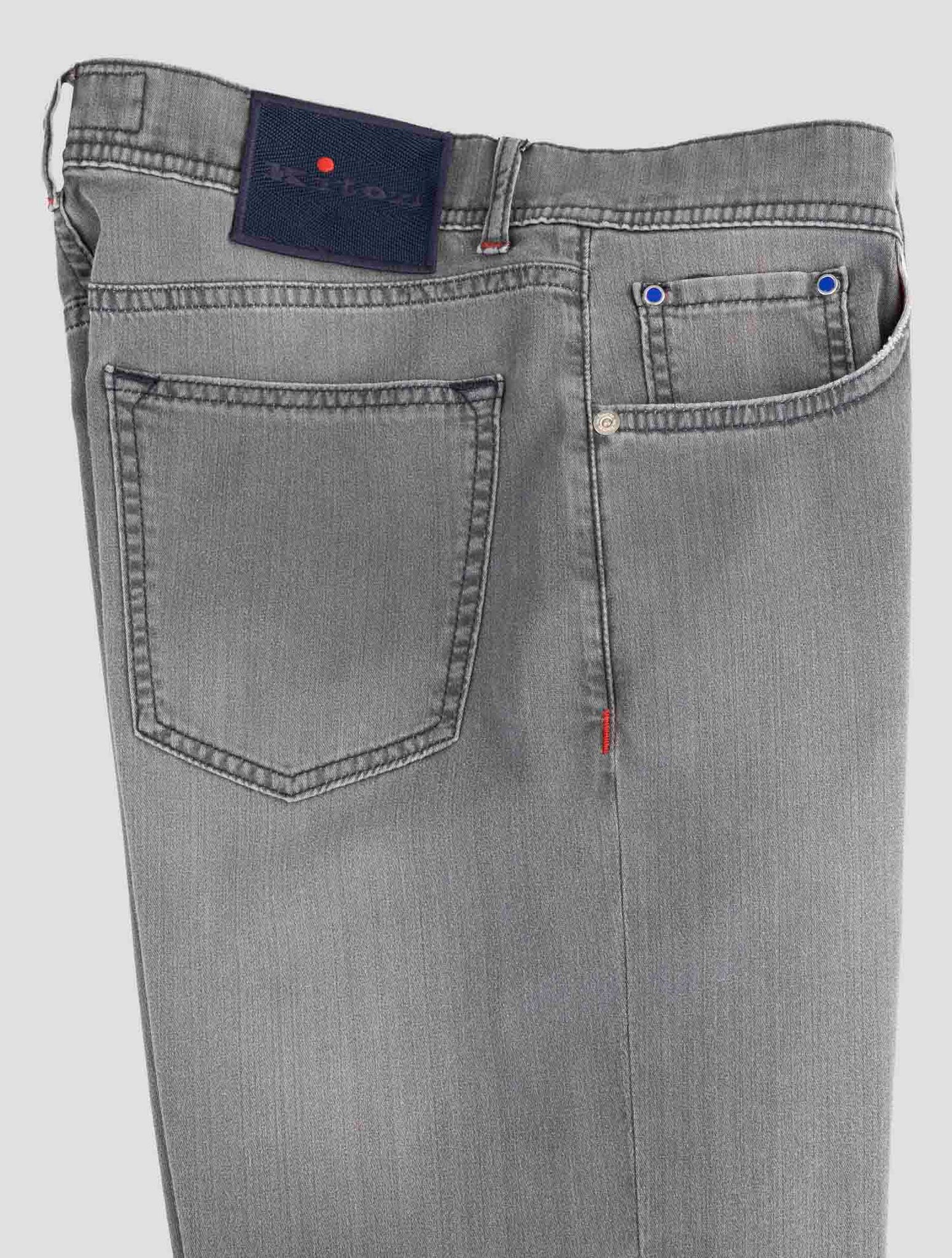 Kiton Gray Cotton Ea Jeans