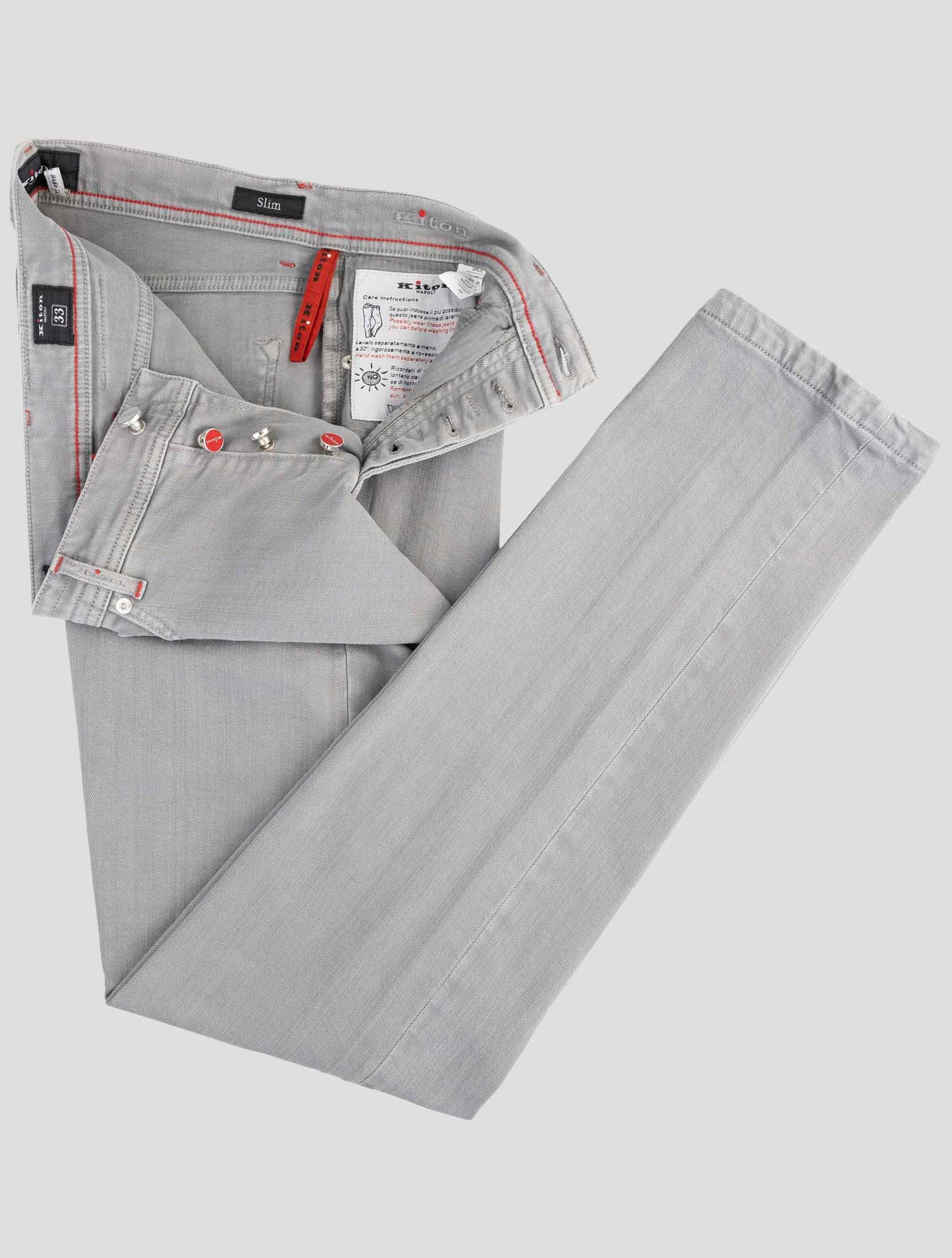 Kiton Gray Cotton Ea Jeans