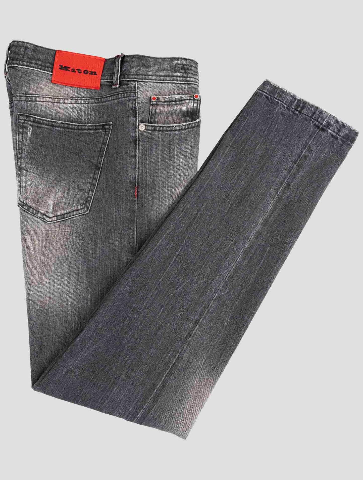 Kiton Gray Cotton Ea Limited Edition Jeans