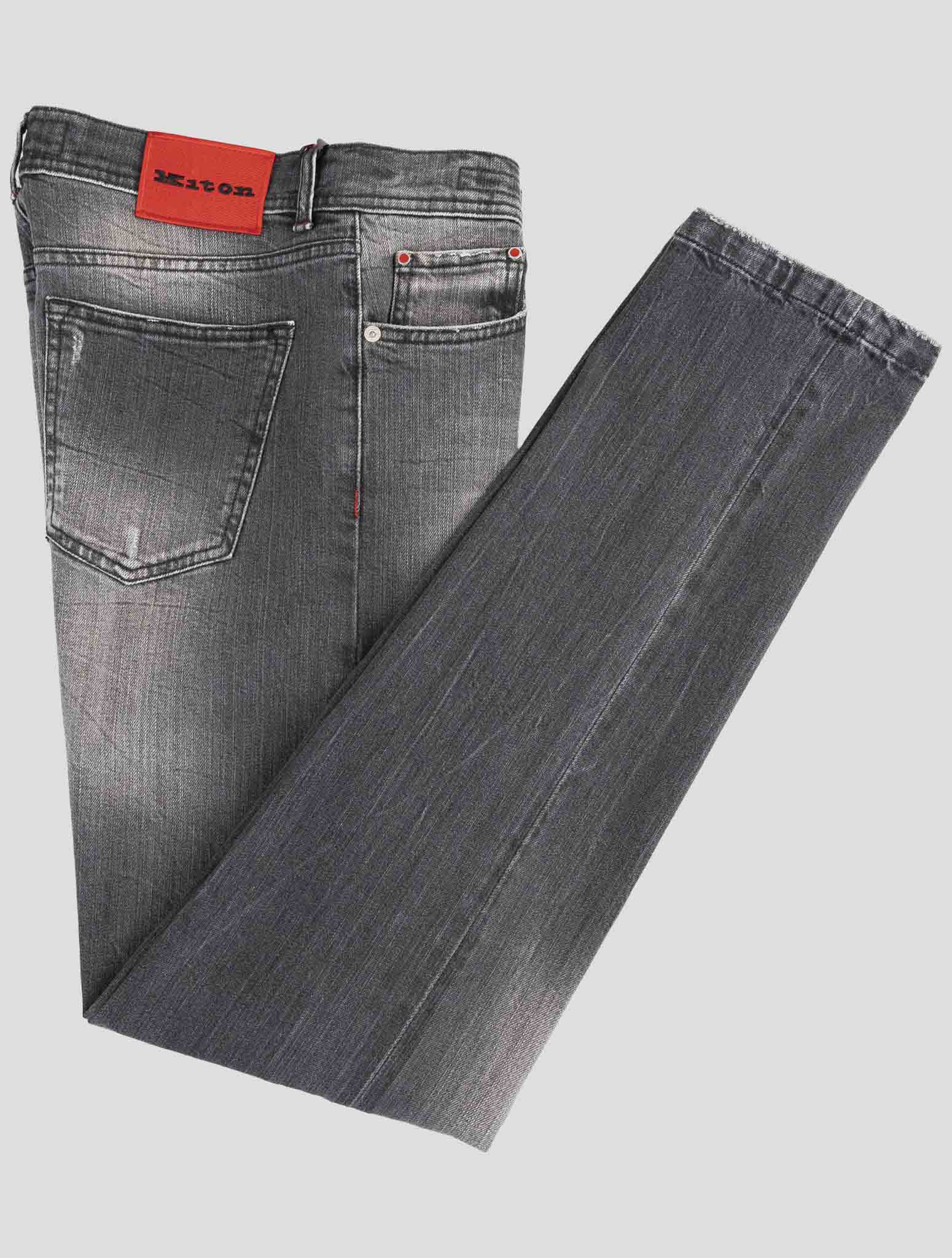 Kiton Gray Cotton Ea Limited Edition Jeans