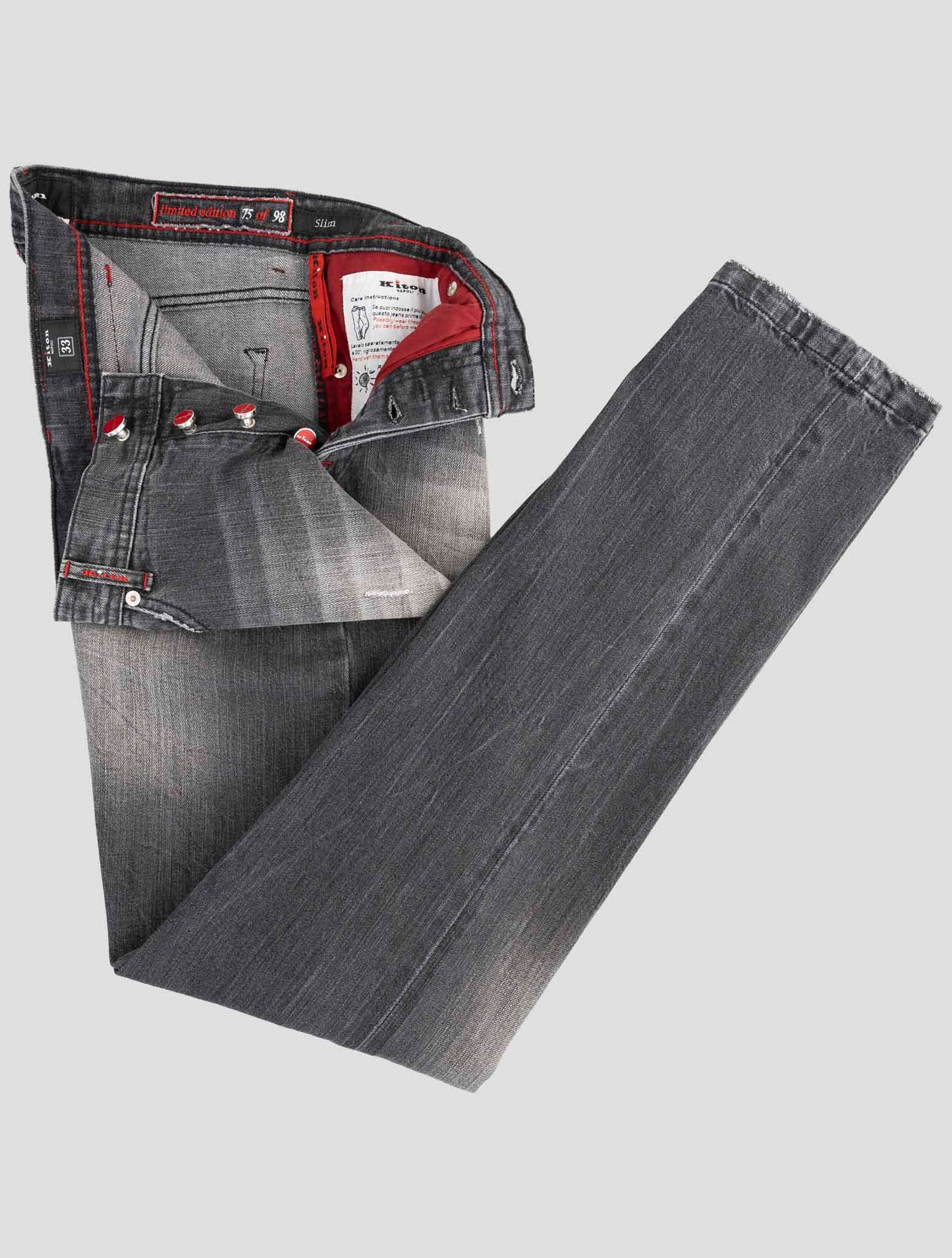 Kiton Gray Cotton Ea Limited Edition Jeans