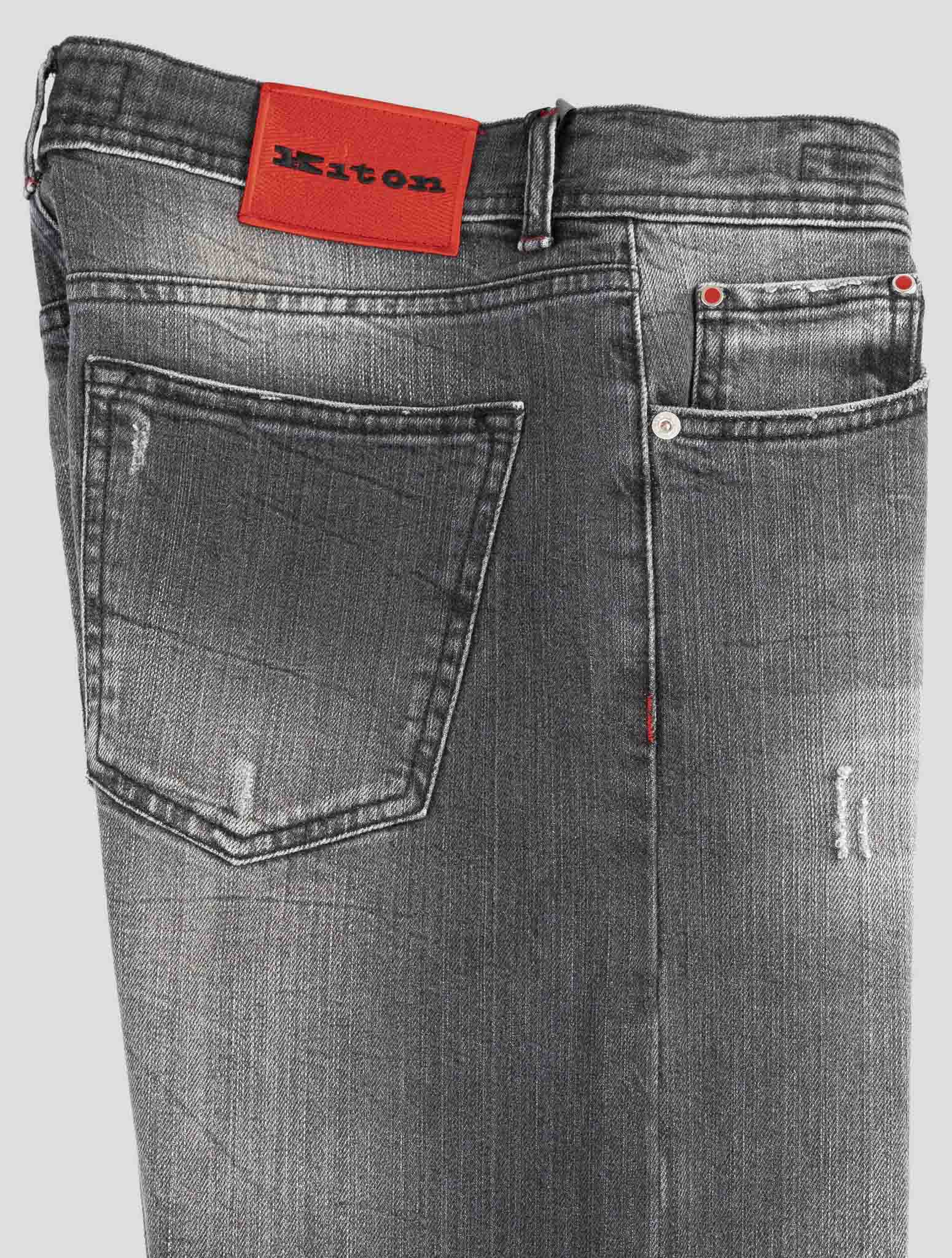 Kiton Gray Cotton Ea Limited Edition Jeans