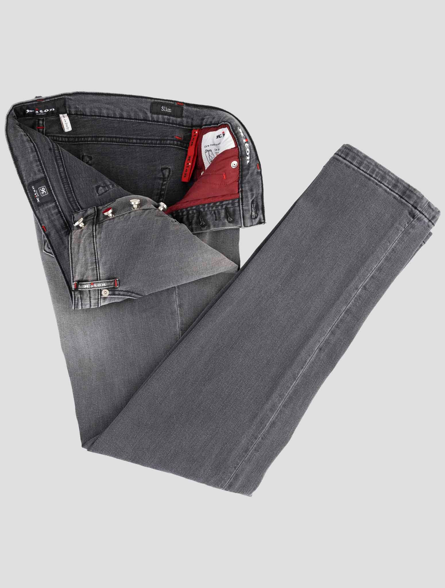 Kiton Gray Cotton Ea Jeans