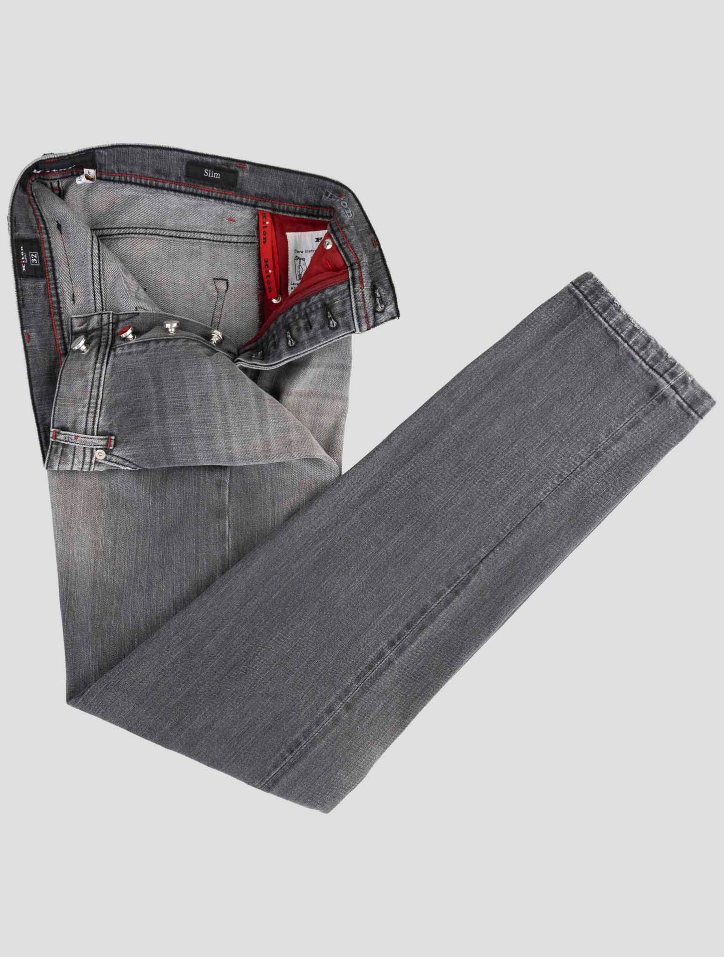 Kiton Gray Cotton Ea Jeans