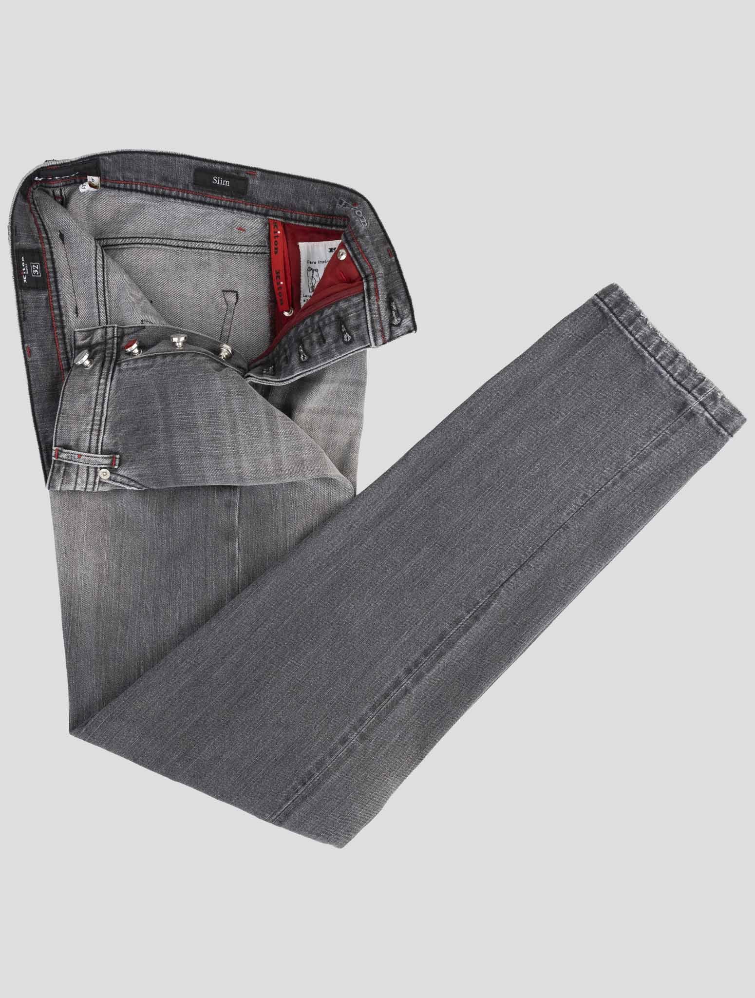 Kiton Gray Cotton Ea Jeans
