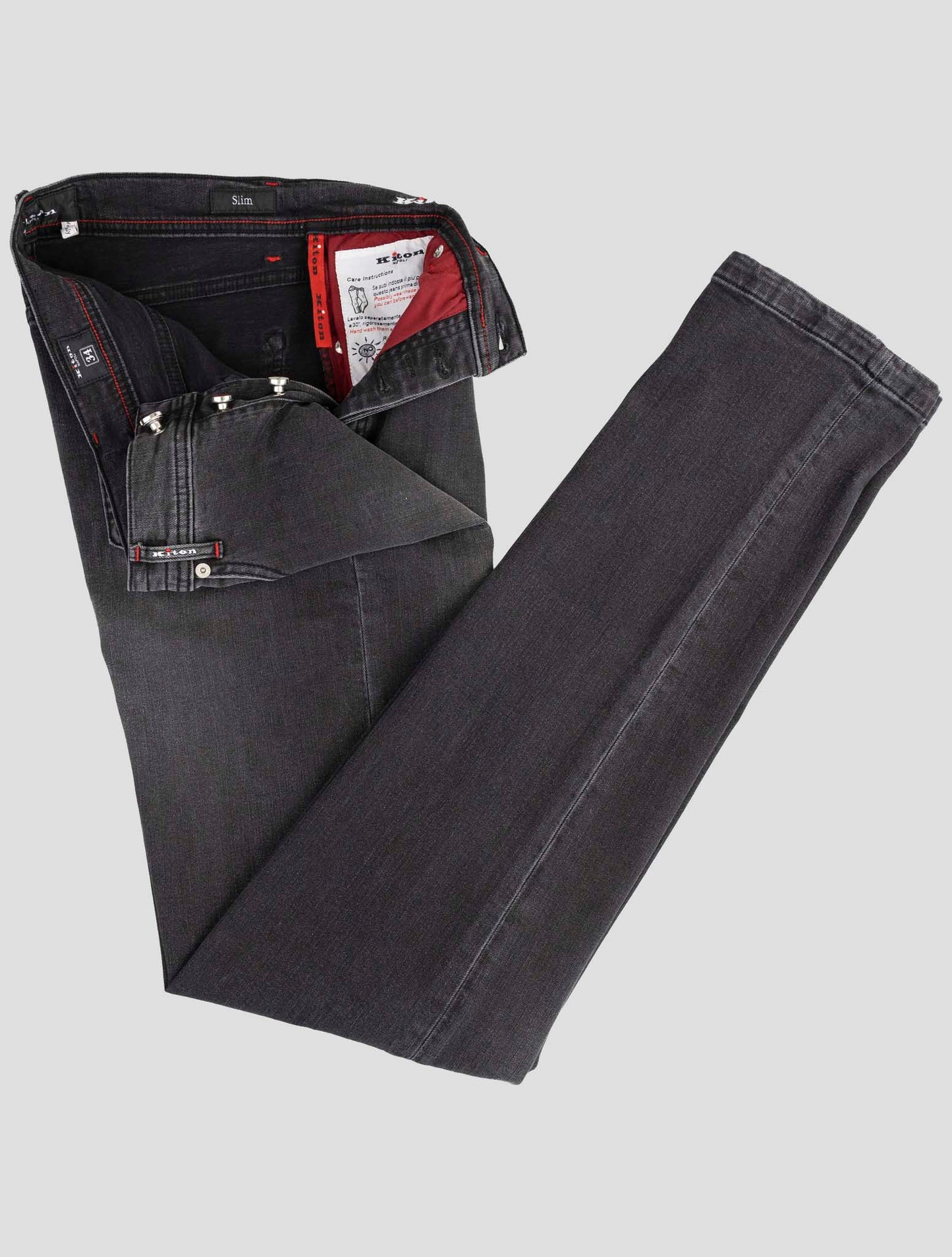 Kiton Gray Cotton Ea Jeans