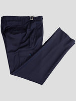 Kiton Dark Blue Wool Dress Pants