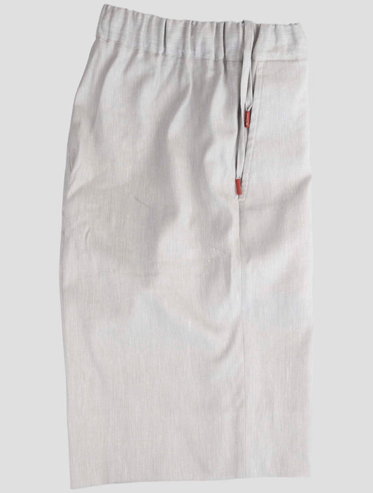 Kiton Gray Linen Cashmere Silk Pa Ea Short Pants