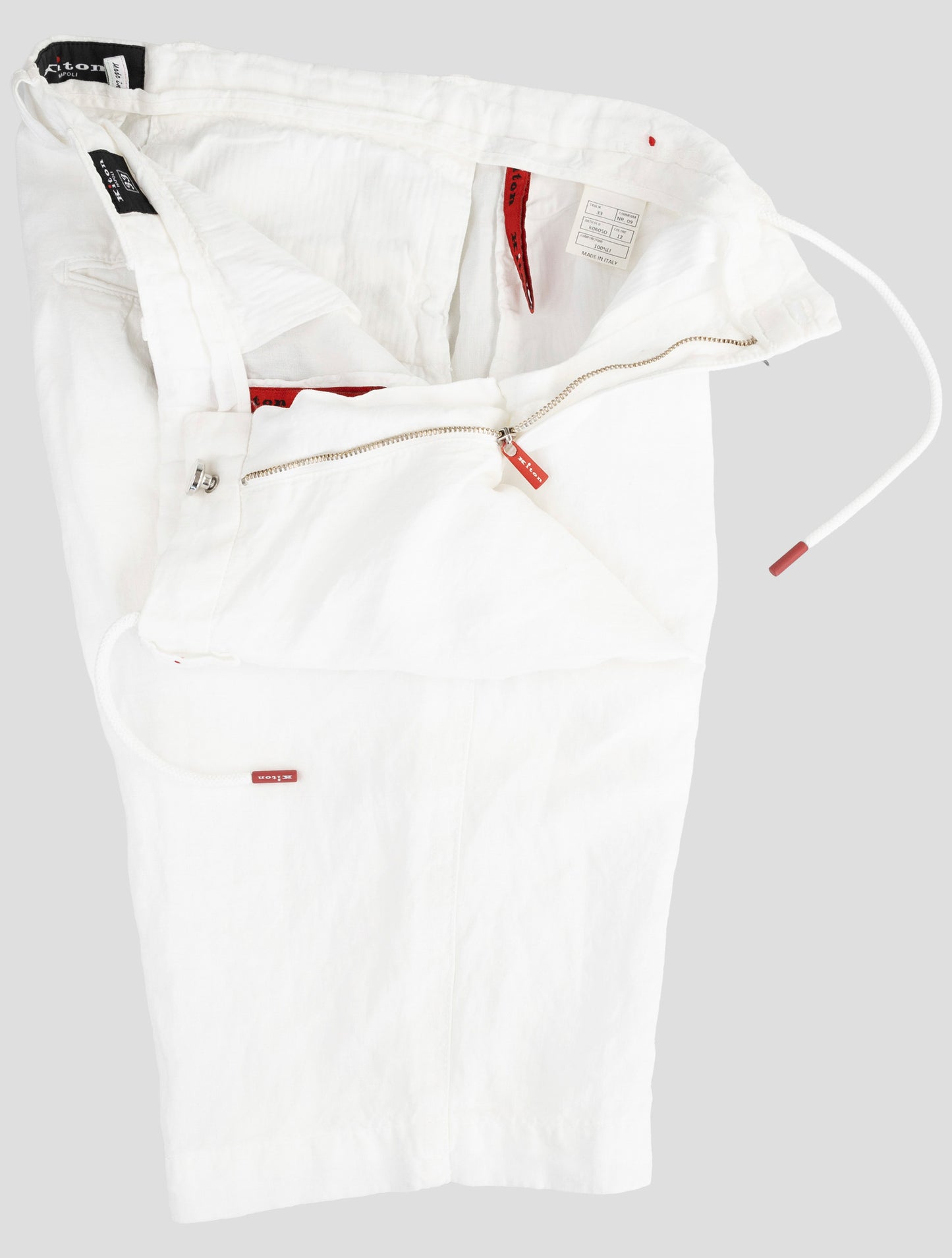 Kiton White Linen Short Pants