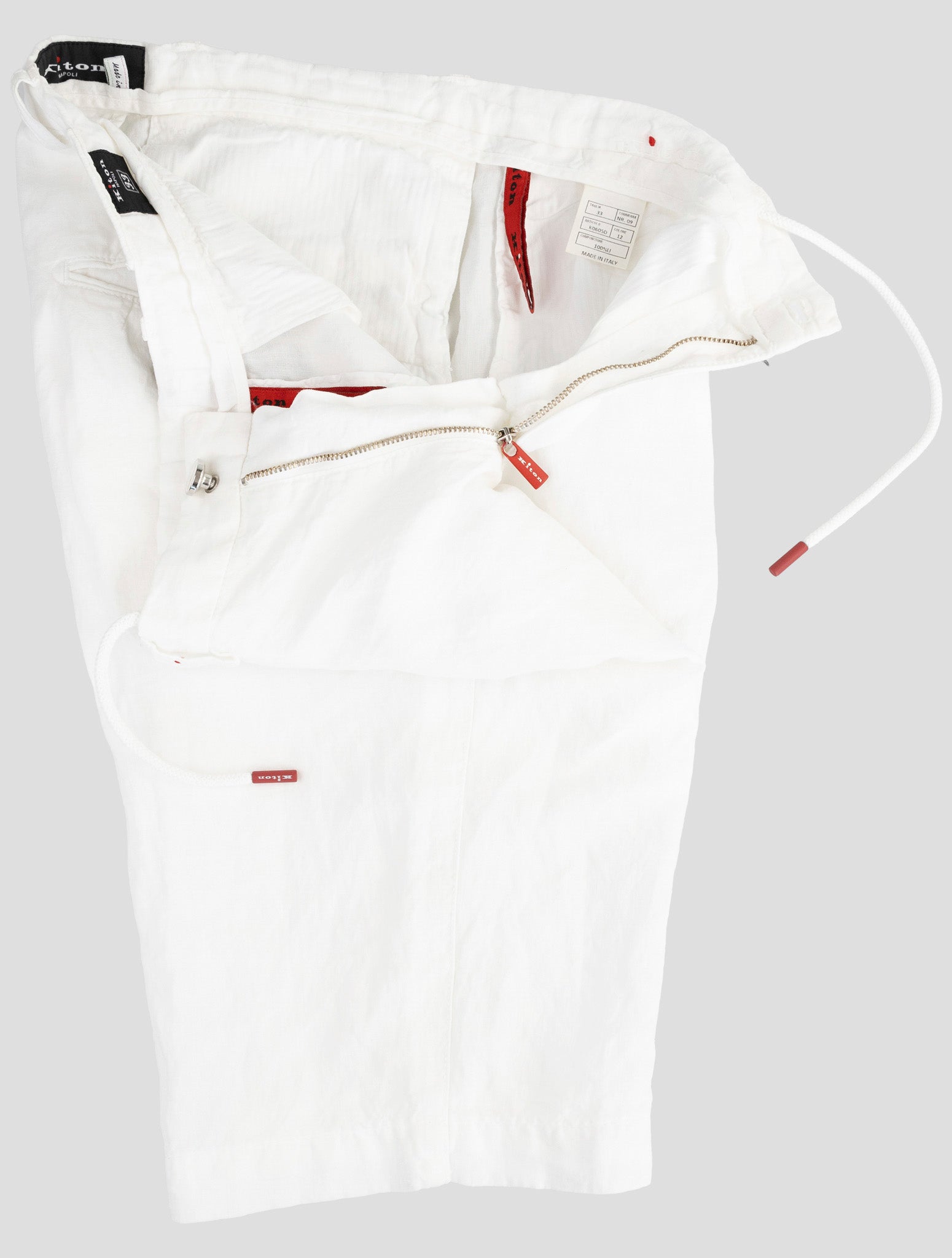 Kiton White Linen Short Pants