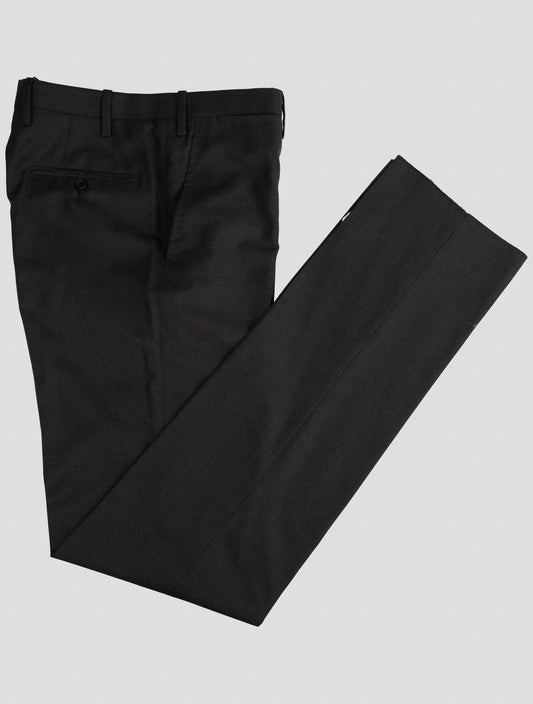 Kiton Black Wool 150's Dress Pants