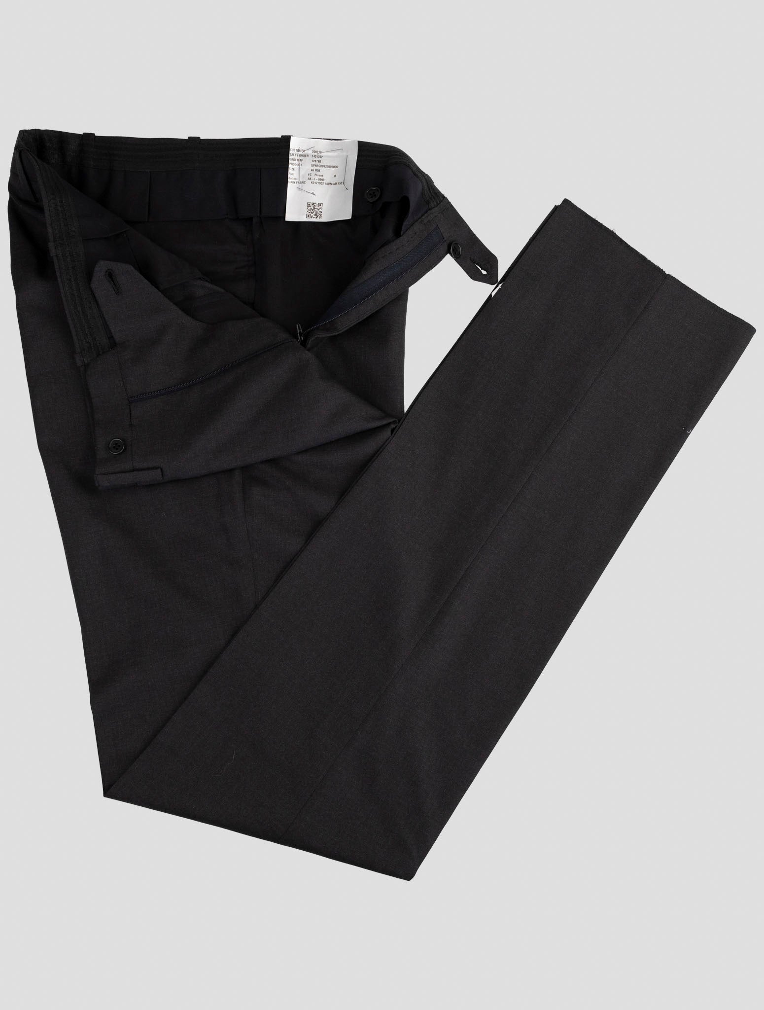 Kiton Black Wool 150's Dress Pants