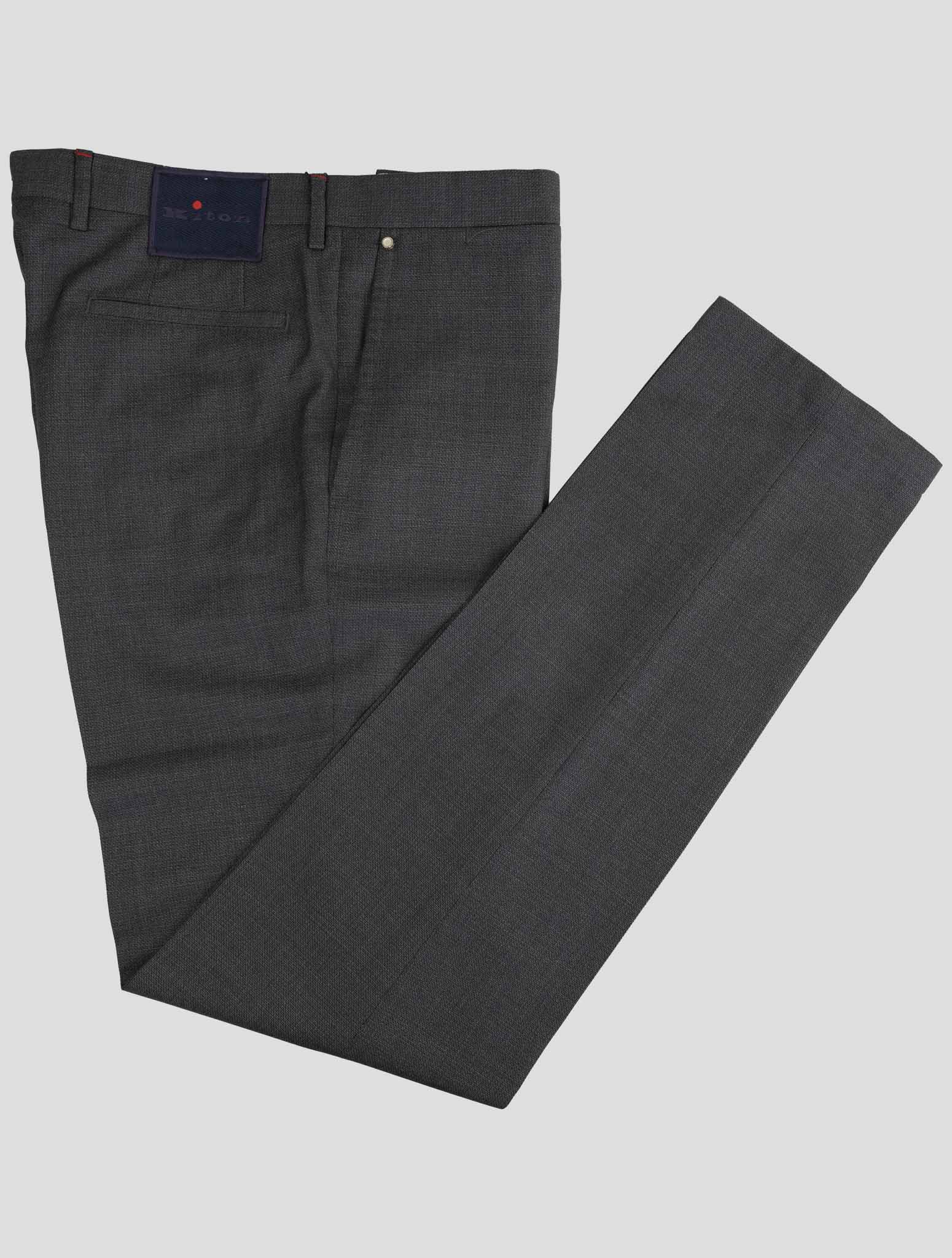 Kiton Gray Virgin Wool Super 140's Dress Pants