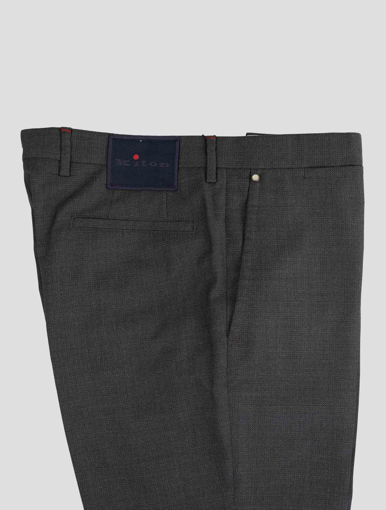 Kiton Gray Virgin Wool Super 140's Dress Pants