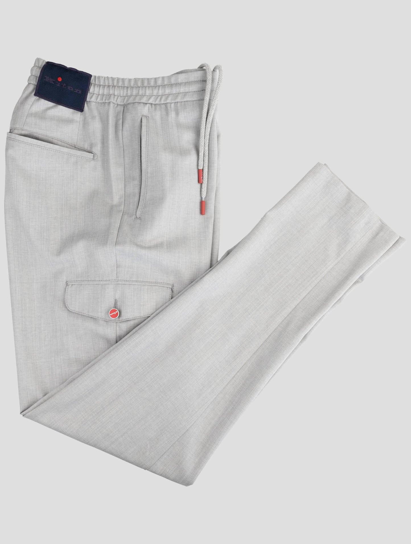 Kiton Gray Virgin Wool Cargo Pants
