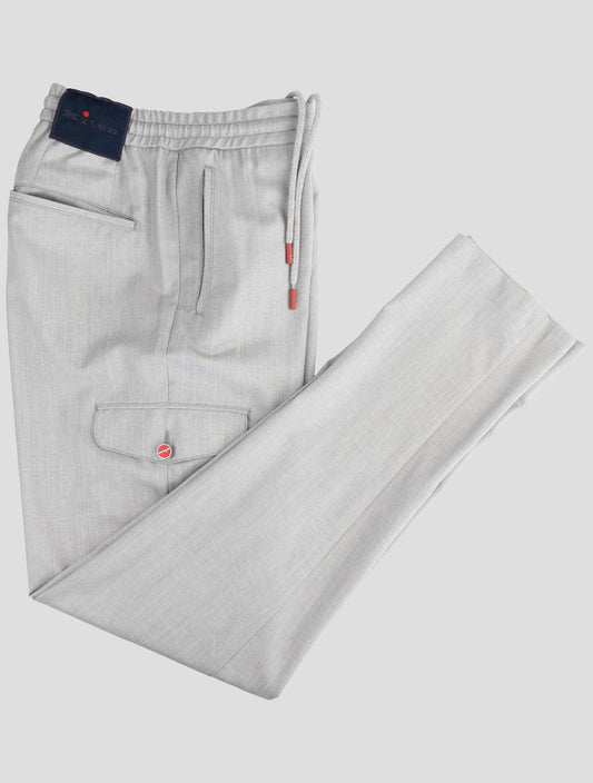 Kiton Gray Virgin Wool Cargo Pants
