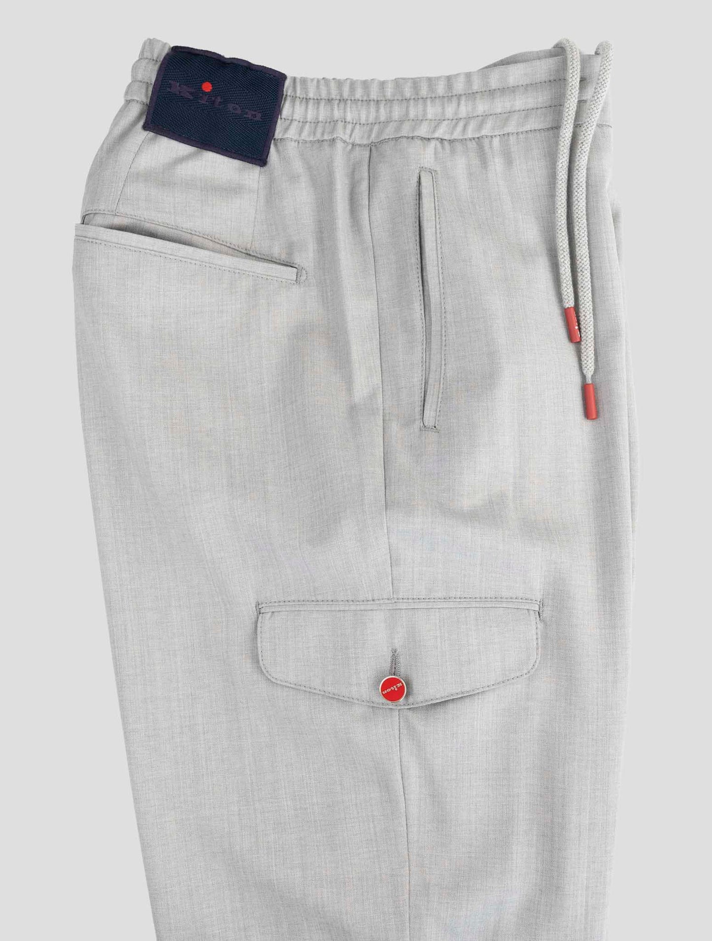 Kiton Gray Virgin Wool Cargo Pants