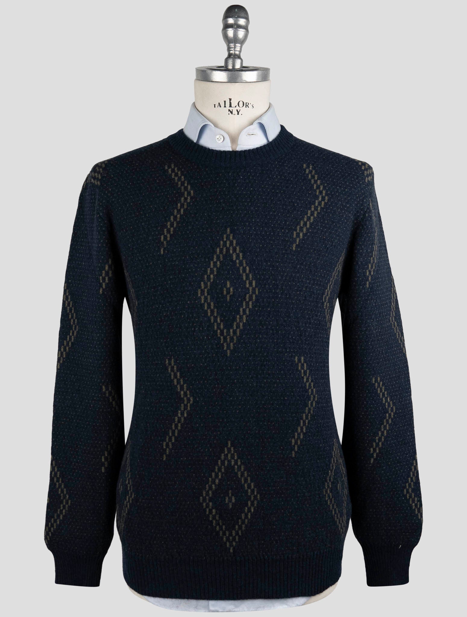 Kiton Blue Cashmere Sweater Crewneck