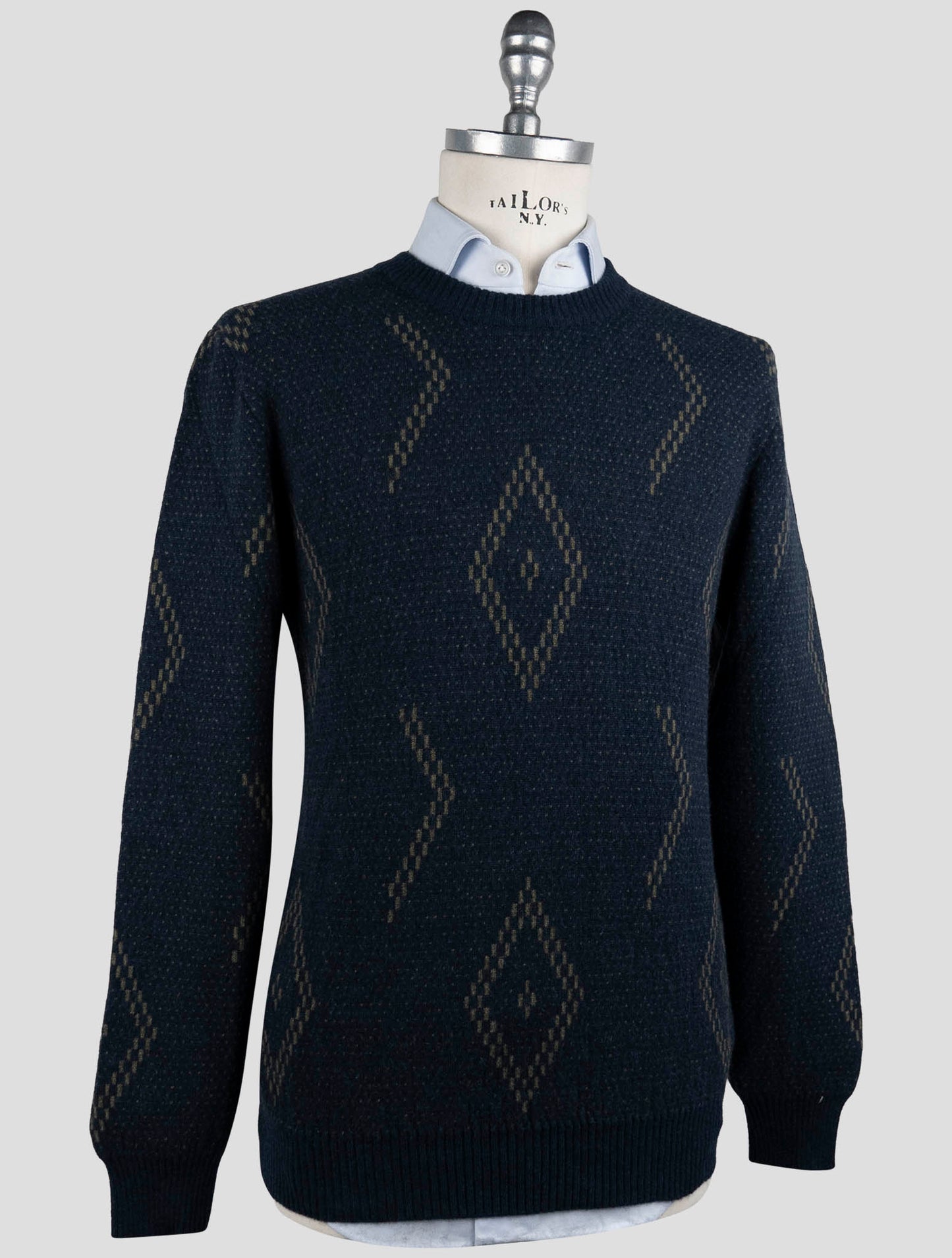 Kiton Blue Cashmere Sweater Crewneck