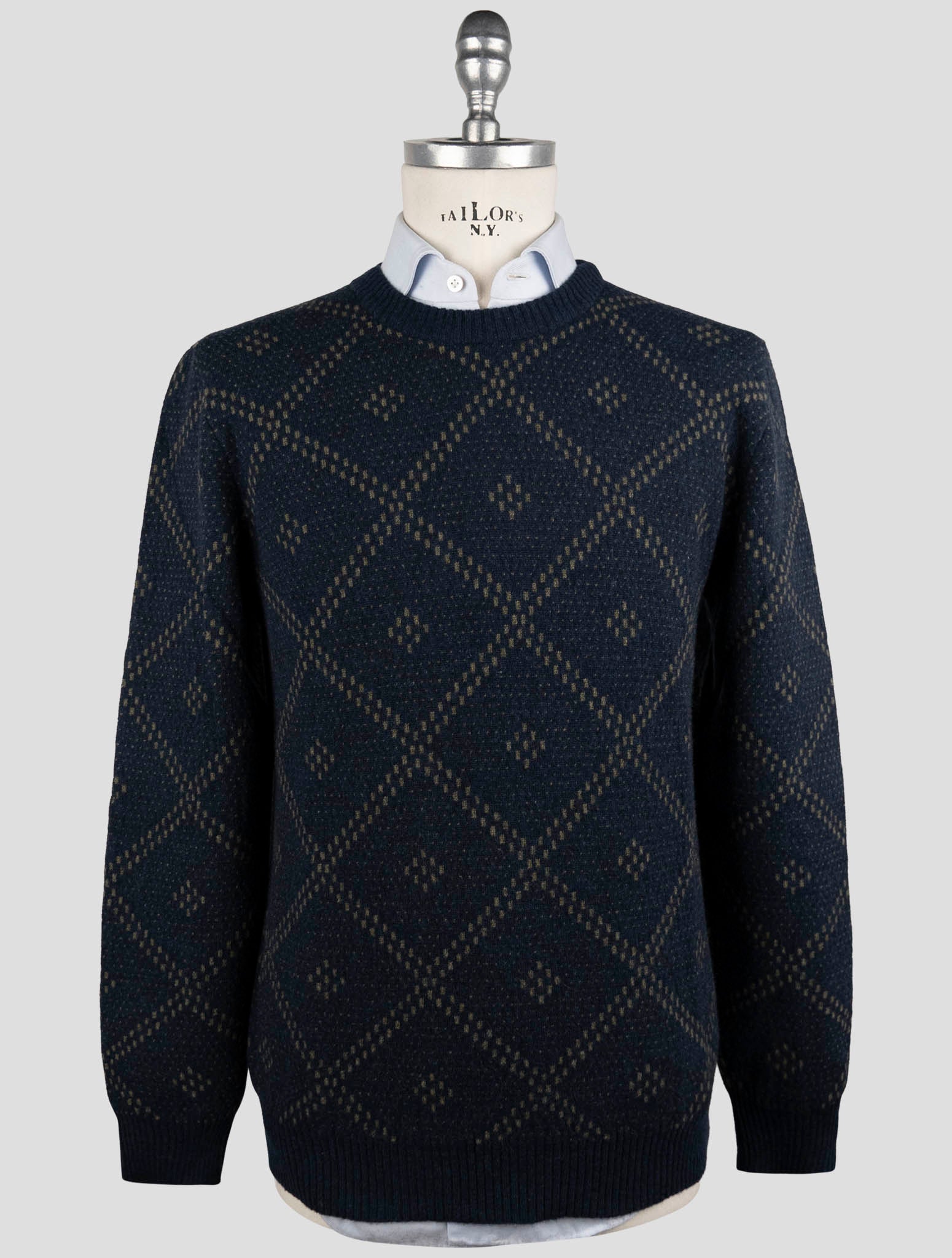 Kiton Blue Cashmere Sweater Crewneck