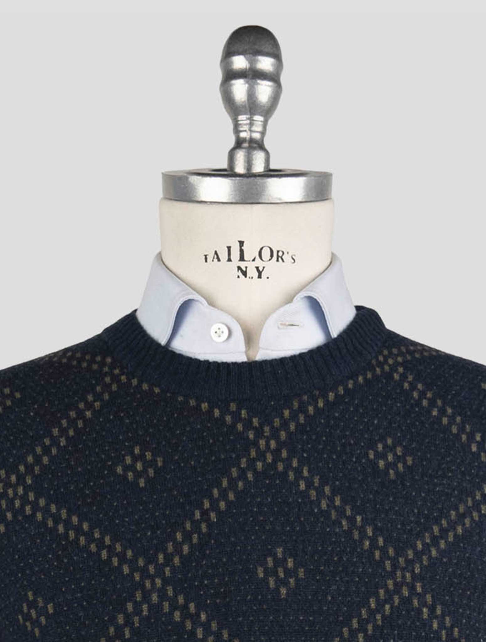 Kiton Blue Cashmere Sweater Crewneck