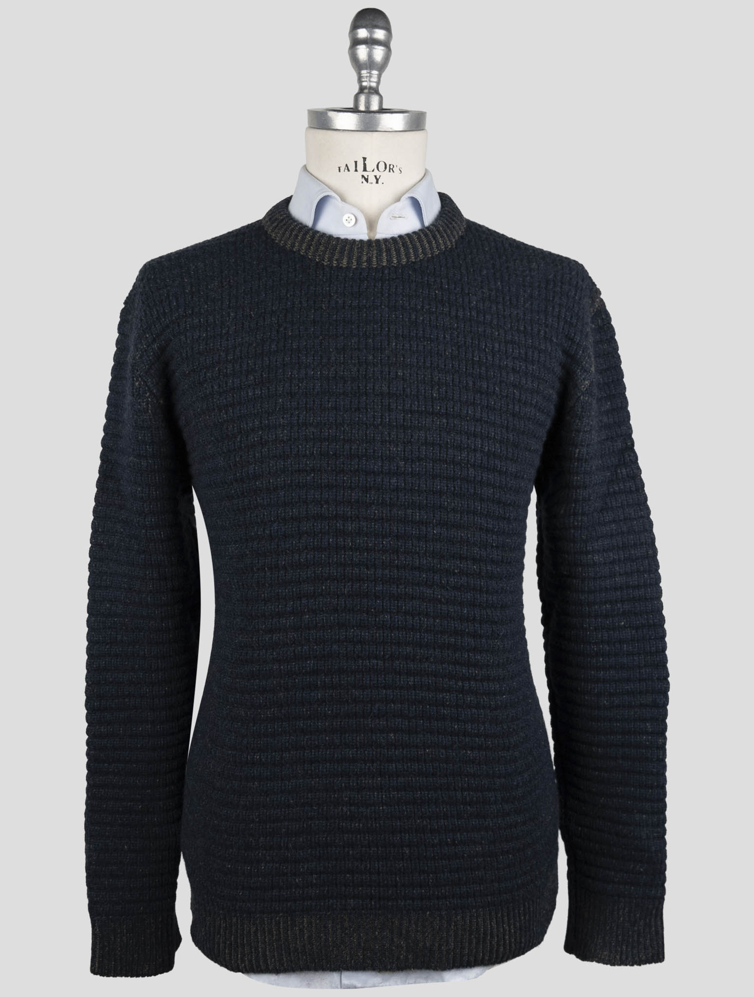 Kiton Blue Cashmere Sweater Crewneck