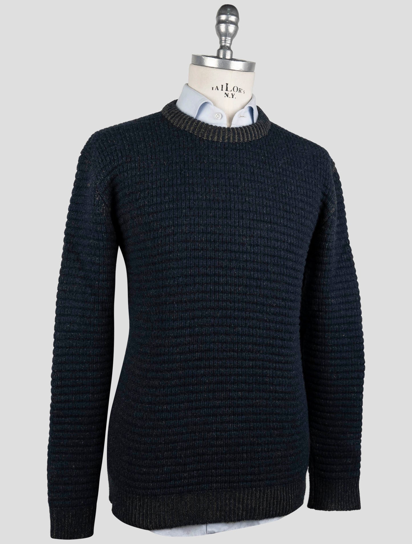 Kiton Blue Cashmere Sweater Crewneck