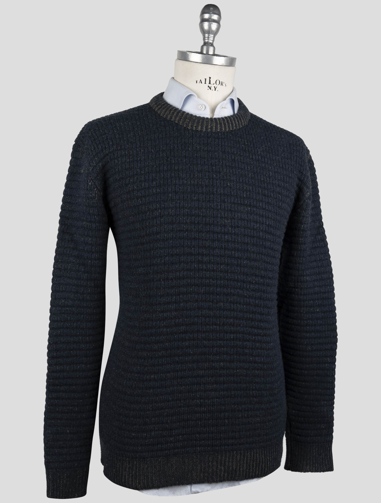 Kiton Blue Cashmere Sweater Crewneck