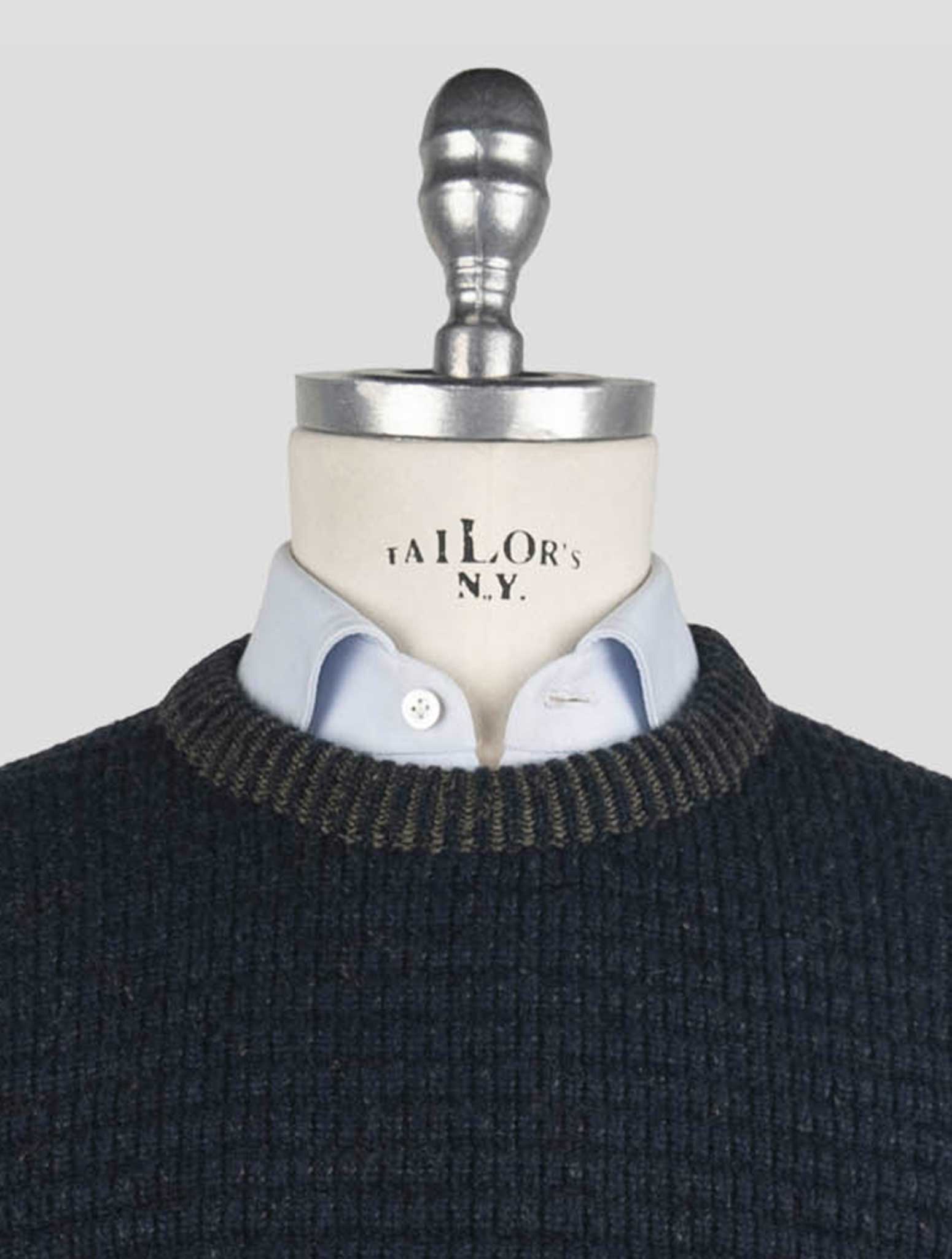 Kiton Blue Cashmere Sweater Crewneck