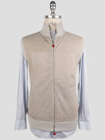 Kiton Gray Leather Suede Cashmere Coat