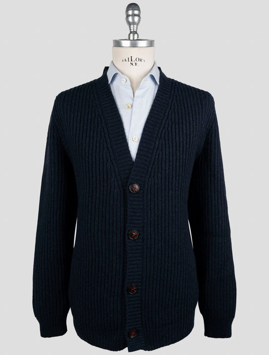 Kiton Blue Cashmere Sweater Cardigan