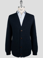Kiton Blue Cashmere Sweater Cardigan